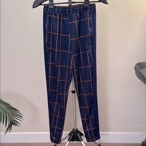 adidas Blue and Orange Patterned Joggers